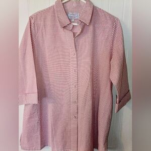 Diane Bailey The Beach House Saint Simons Island Red Seersucker Tunic Size L
